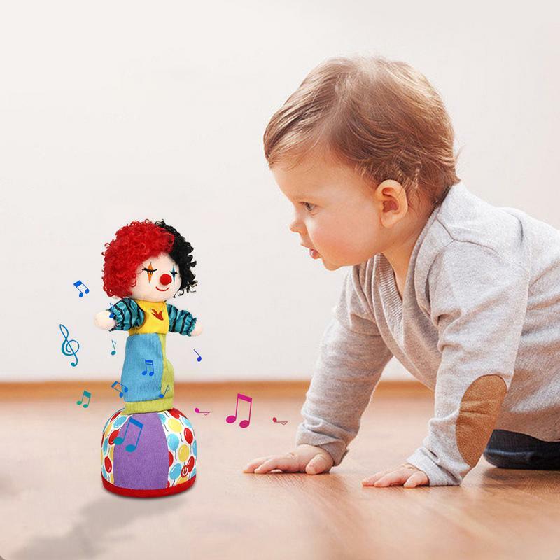 Dancing Doll Repeat Talking Toy Electronic Plush Toys Can Sing Record Lighten Cute Clown Plush Doll Early Education Interactive