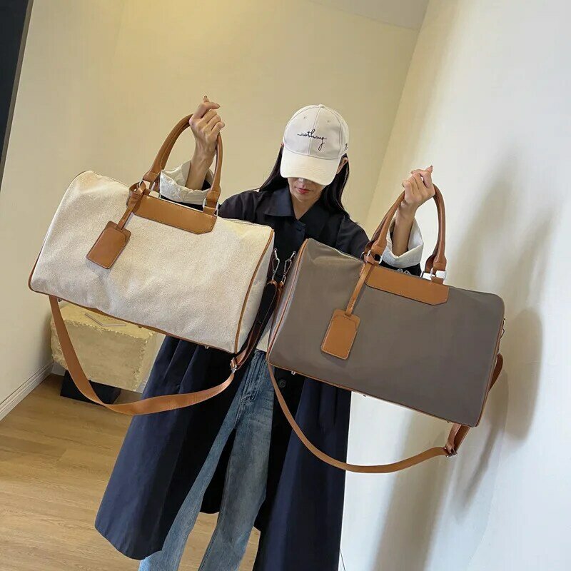 Luggage bag female short trip travel handbag handbag collision color portable sports gym bag girls out travel bag