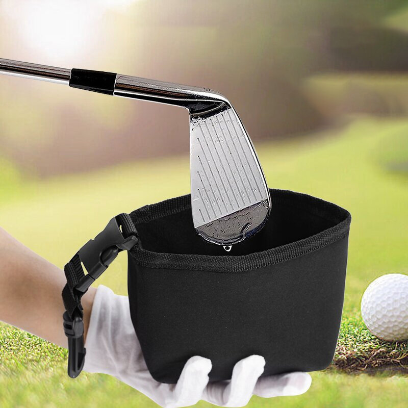 Bolsa de limpieza de Golf portátil, forro impermeable, Clip desmontable, fácil de llevar, bolsa compacta ligera para limpiador de bolas de Golf