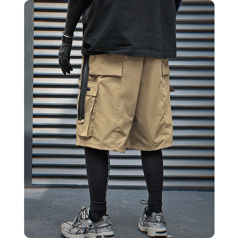 Шорты мужские с карманами, одежда для работы в стиле унисекс, стереоскопические штаны-карго, в японском стиле, в стиле Хай-стрит, Харадзюку, на лето