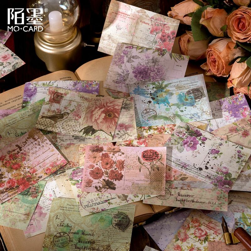 100pcs/lot Memo Pads Material Paper Letter from Time Junk Journal Scrapbooking Cards Retro Background Decoration Paper