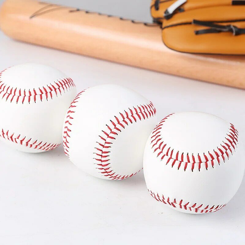 Bola de beisebol artesanal para atletismo grupal, 9 ", treinamento de jogos, PVC, macio interno, espuma sólida, bola insuflável, 1 pc, 3pcs