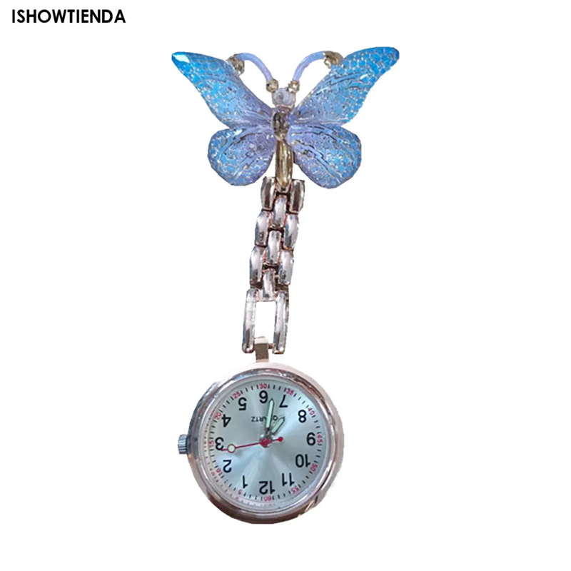 Orologio da tasca da infermiera a farfalla orologio al quarzo di moda orologio da appendere accessori da infermiera orologi da tasca per regalo di laurea Carer