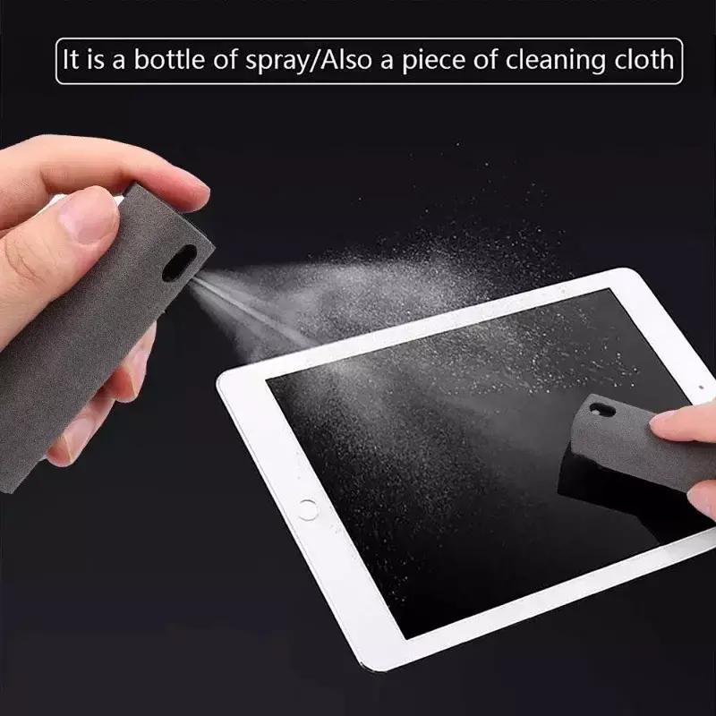 Flacone Spray per detergente per schermo in microfibra Tablet per telefono cellulare Display per Laptop pulizia dello schermo flacone Spray per pressa per salviette senza liquido