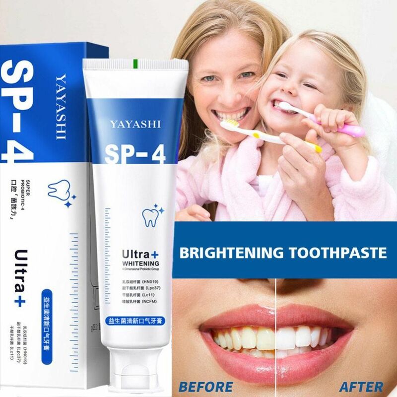 الأسنان إصلاح الأسنان اصفرار إصلاح إزالة البقع البلاك تسوس اشراق التنفس الطازج بروبيوتيك معجون الأسنان SP-4