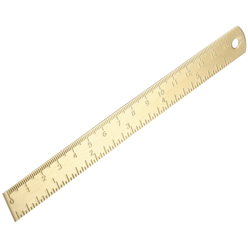 Brass Ruler Metal Drawing Ruler Gold Straight Ruler Unisex Learning Measuring Ruler Bookmark Stationery School Office