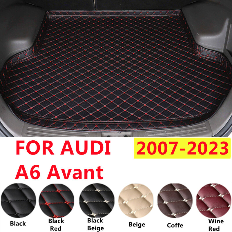SJ XPE Leather High Side Car Trunk Mat Fit For AUDI A6 Avant 2023 2022-07 Auto Fittings Cargo Liner Tail Boot Carpet Waterproof