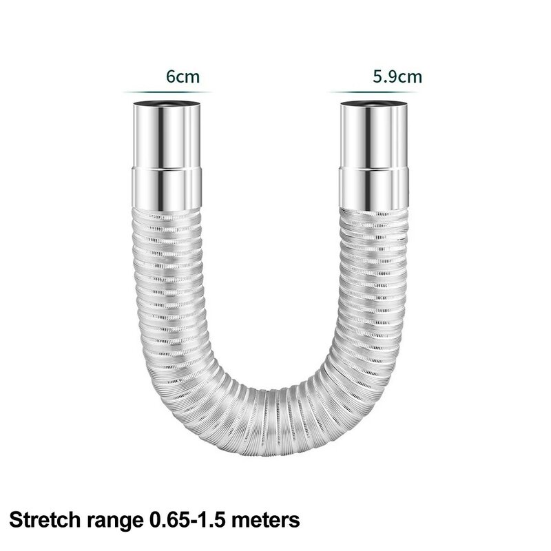 Elbow Pipe Chimney Liner Bend Multi Flue Stove Pipe Stretching Flexible Hose Stainless Steel Heater Exhaust Tube Connector