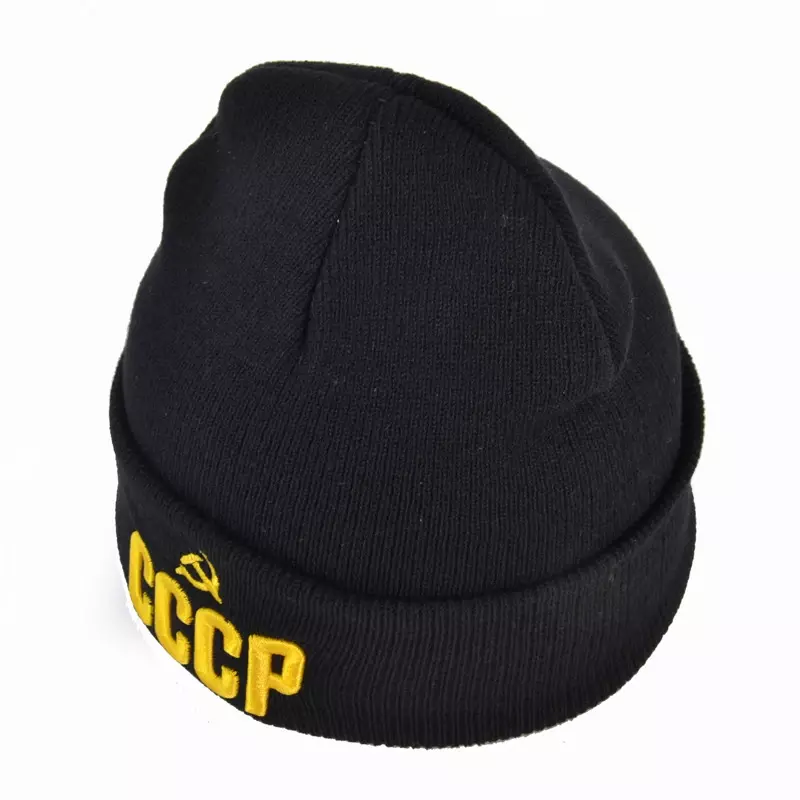 Ccccp usr-男性と女性のための刺繍入りニットビーニーキャップ,柔軟な綿のキャップ,カジュアルキャップ,暖かいスキーの帽子,冬のファッション