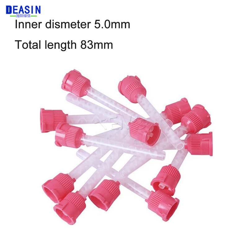 50 pçs dental silicone borracha transportando cabeça de mistura descartável impressão bocais de mistura dicas de mistura tubo dental materiais ferramentas