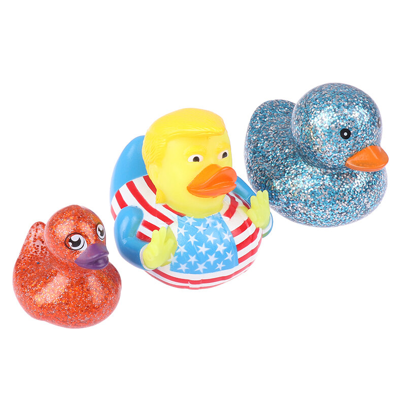 1PC Cute Ducks Play With Water And Float Toys Spoof Pinching Duck Calls Kids Children Bath And Swim Company Toys Купание Игрушек