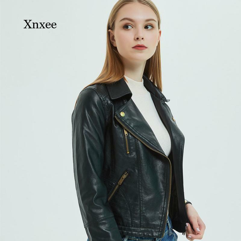 2022 primavera e no outono das mulheres de couro curto fino plutônio lapela moda pequena motocicleta jaqueta de couro coreano curto