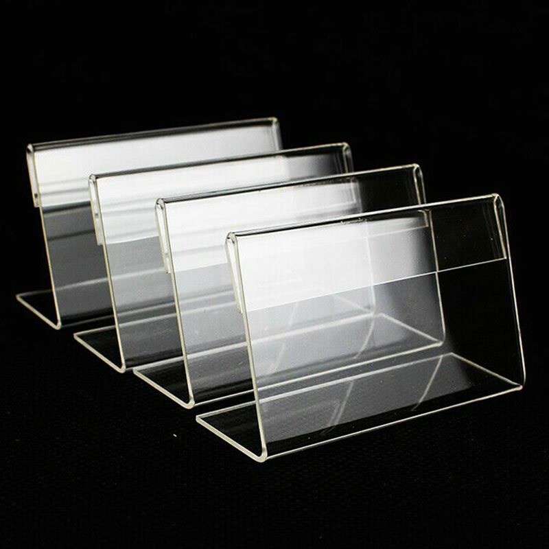 10pcs Acrylic Display Stand Desk Sign Label Frame Display Business Card Holders