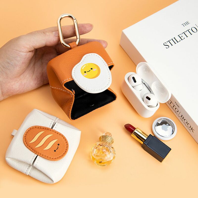 Portable Small Money Bag Pu Leather Card Holder Cartoon Lipstick Case Earphone Bag Storage Bag Cosmetic Bag