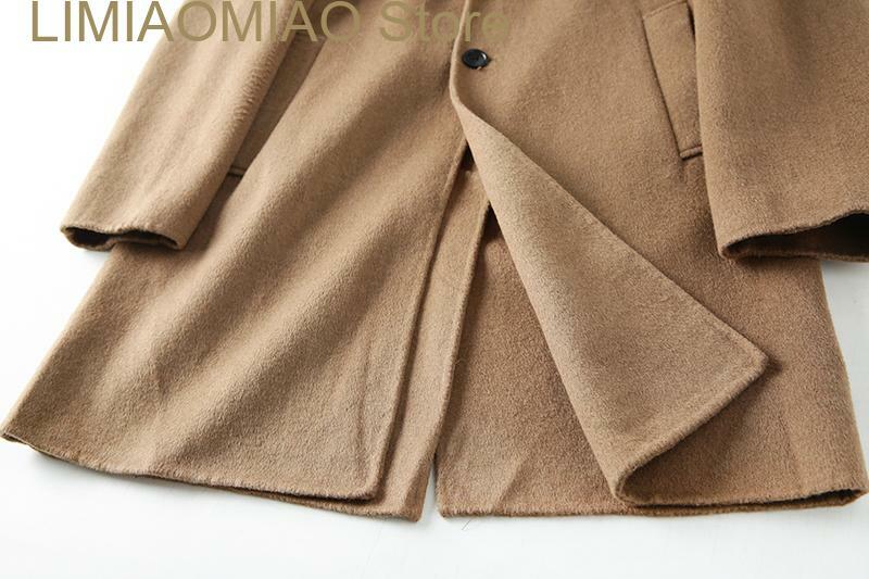 Manteau Coupe-Vent en Laine pour Homme, Longueur Moyenne, Double Face, Simple Boutonnage, Nouvelle Collection