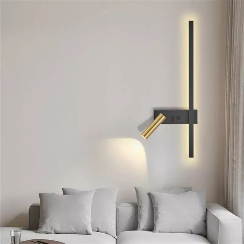 Nordic modern creative led Wall lamp simple living room sofa background wall decorative lamp reading lamp bedroom bedside lamp
