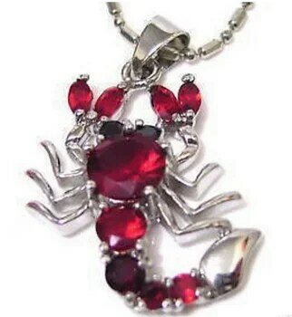 Fashion jewelry Jewellery Red Crystal Scorpion Pendant Necklace