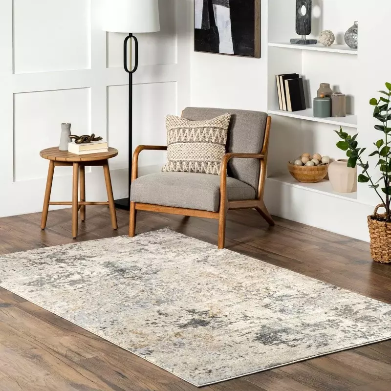 Nuloom chastin moderner abstrakter Teppich-10x14 Teppich moderner/zeitgenössischer beige/grauer Teppich für Wohnzimmer Schlafzimmer Esszimmer