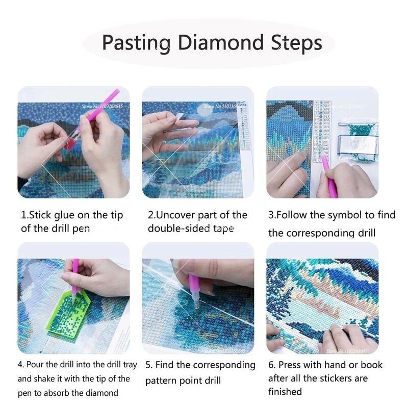DIY 5D Diamond Embroidery New 2024 Cartoon Landscape Diamond Sidesea Swimming Summer Travel View Picture Kits Wall Decoration