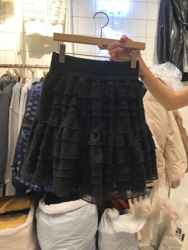 Женская мини-юбка с оборками, свободная эластичная короткая юбка с высокой талией, модель Y745 в Корейском стиле на лето, 2023