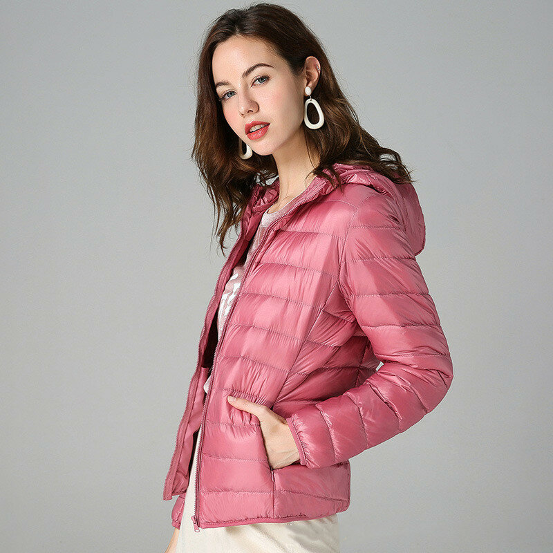 MRMT 2024 여성용 유럽 다운 재킷, 짧은 경량, 두껍고 따뜻한 슬림, 화이트 덕 다운 패션 재킷, 브랜드 신상