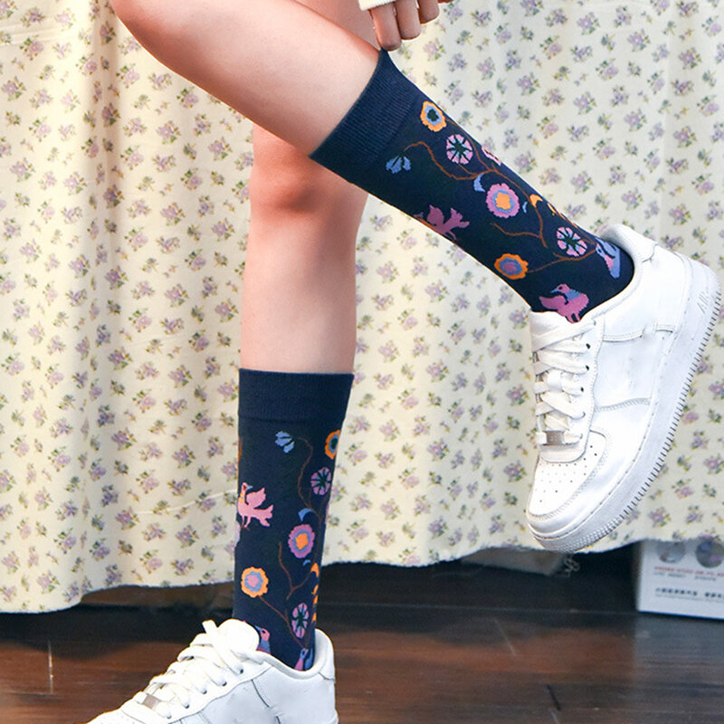 Разноцветные женские хлопковые короткие носки 2023, необычные женские носки в полоску с цветочным рисунком животных, новинка, подарки