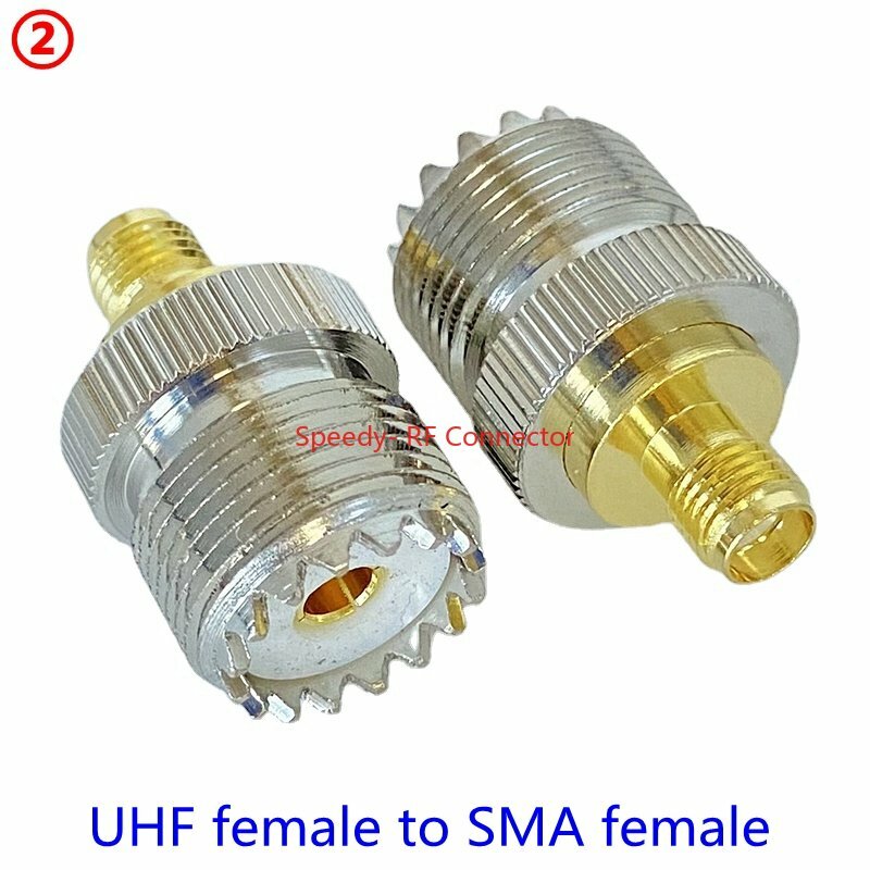 Conector macho y hembra para conector coaxial, conector de cable recto de latón y cobre, PL259 a SMA, 1 piezas, UHF, SO239