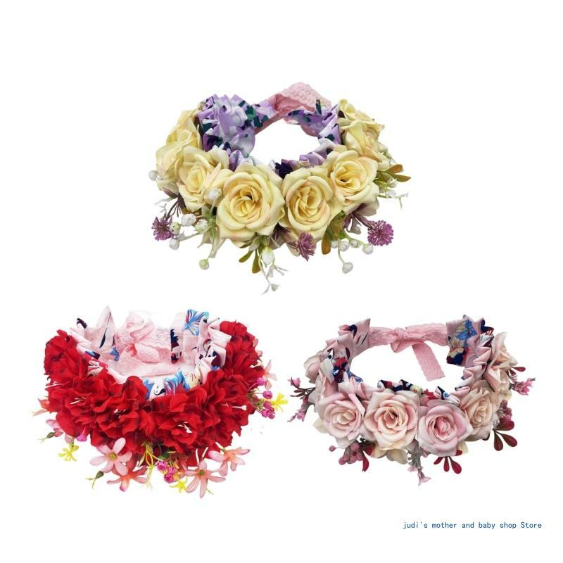 67JC Neugeborenen-Dusche-Geschenk, Foto-Requisiten, elegantes Blumen-Stirnband, Fotostudio-Zubehör