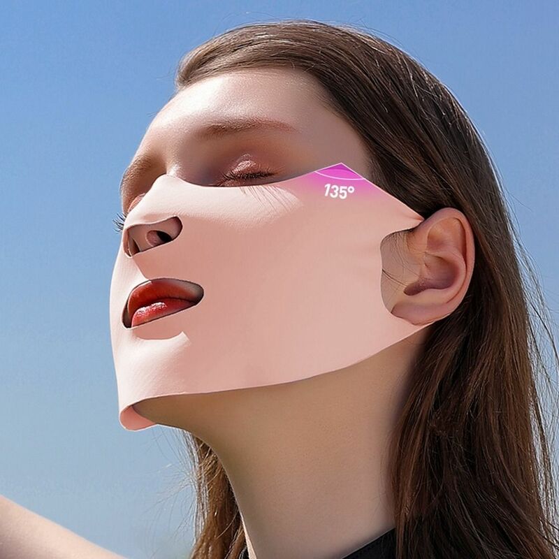 Na zewnątrz jednolity kolor dla mężczyzn na wędrówki letnie chusty na twarz lodowy jedwab szalik z filtrem przeciwsłonecznym maska anty-UV osłona na twarz welon z filtrem przeciwsłonecznym
