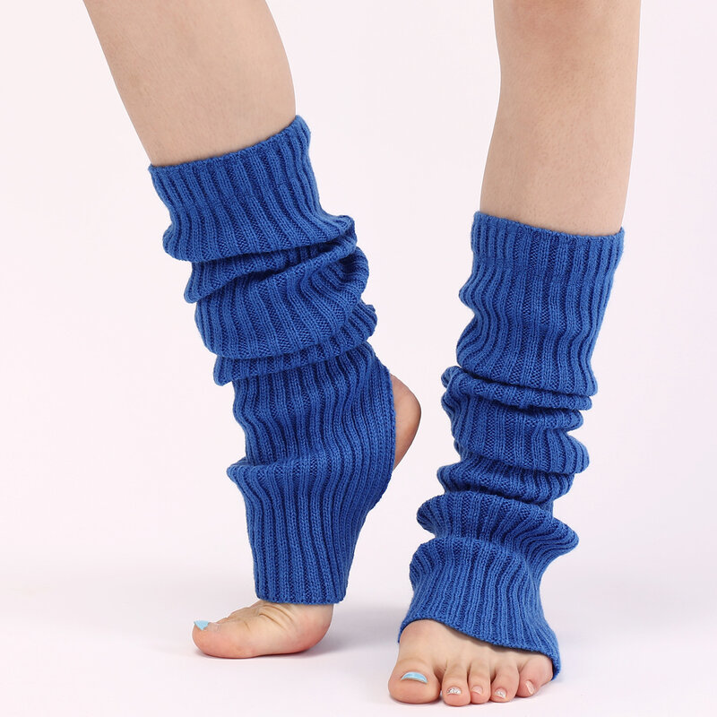 Женские теплые ножки, модные носки до колена для девушек, вязаные носки для ног, неоновые цветные теплые ножки для 80-х годов, женские танцевальные спортивные носки для йоги