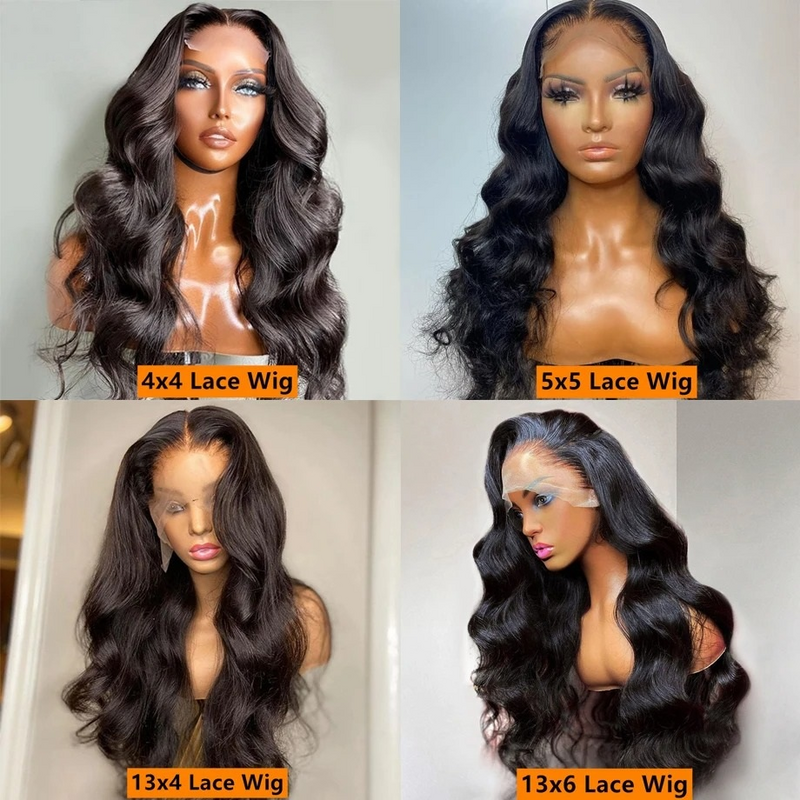 Perruque Lace Closure Wig Body Wave Naturelle, Cheveux Humains, 4x4, 30, 38, 40 Pouces, 13x4, 13x6, 360, pour Femme