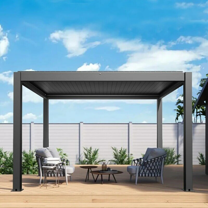 Pabellón de aleación de aluminio para exteriores, toldo de parque, a prueba de lluvia, plano, villa, patio, nuevo, Chino