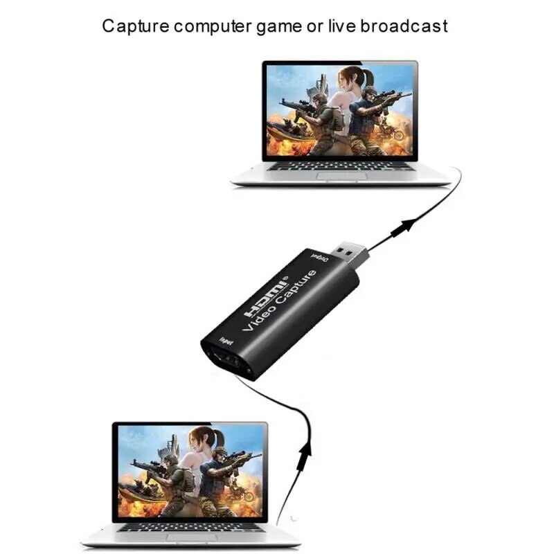 USB 2.0 Video Capture Card 4K HD-compatible Video Grabber Live Streaming Box Recording for PS4 XBOX Phone Game DVD HD Camera