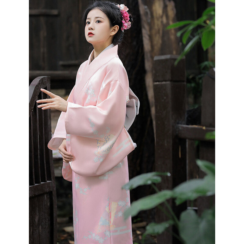 Kimono Rose Doux et Élégant pour Femme, Costume de Photographie Photo Amélioré, brev, ixd'Anniversaire, Banquet, Japonais, Nouvelle Collection