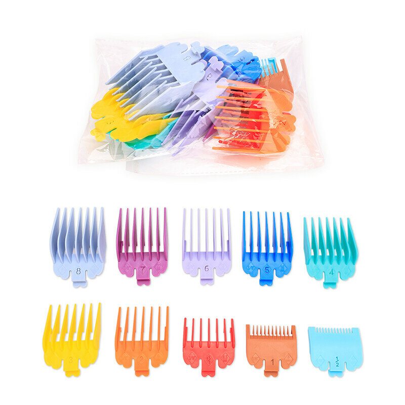 10Pcs Universal Hair Clipper Limit Comb Guide Attachment Set 1.5mm-25mm Professional Electric Hair Trimmer Accessories