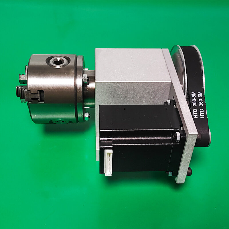 CNC 4th Axis Rotary 3 Jaw Chuck 80mm Center height 65MM Activity Tailstock With Stepper Motor 4th Rotary Axis 4axis for cnc