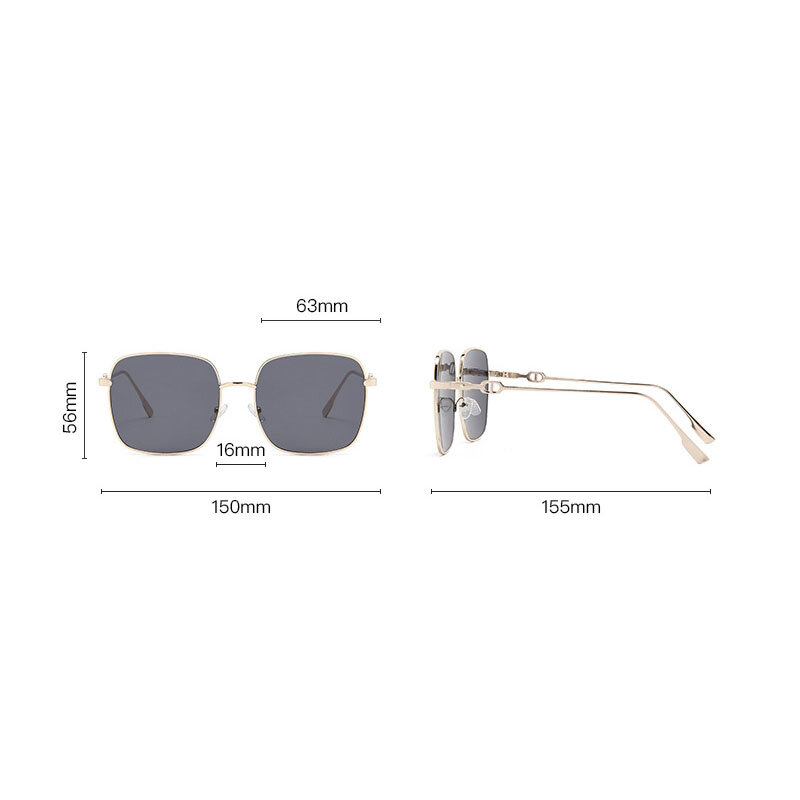 Gafas de sol cuadradas Vintage para hombre y mujer, lentes de sol de gran tamaño, sin montura, diseño de marca, UV400, 2023