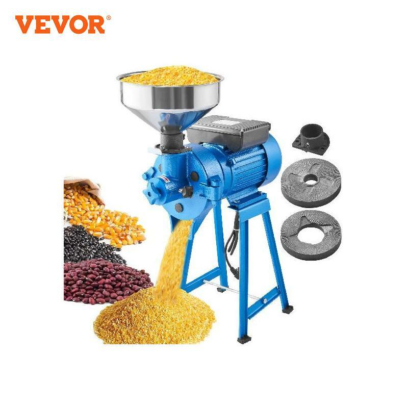 VEVOR Electric Grain Mill Grinder, 1500W Spice Grinders, Commercial Corn Mill with Funnel, Thickness Adjustable Powder Machine
