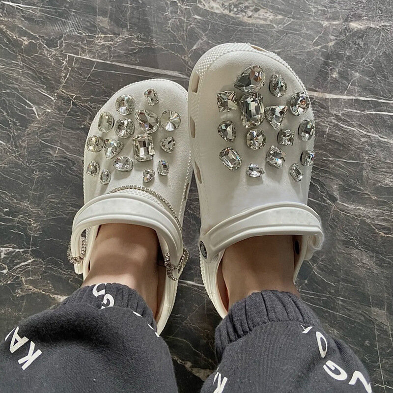 حذاء السحر ل Crocs Colored بها بنفسك الملونة الماس الكريستال حذاء مشبك الديكور ل Croc حذاء حلية اكسسوارات الاطفال حفلة هدية