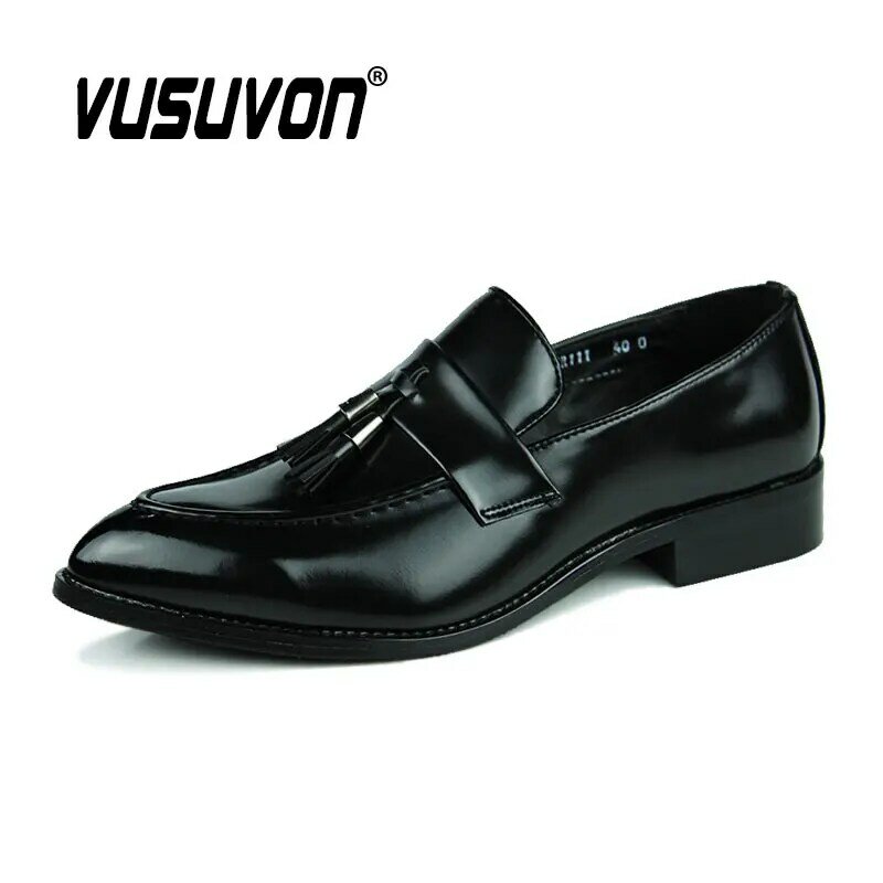 Męskie buty ze skóry dzielonej w rozmiarze 38-43 modne mokasyny z frędzlami klasyczne buty sportowe formalne chłopięce na co dzień