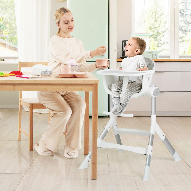 Babyjoy High Chair for Babies & Toddlers Newborn Feeding Chair w/Aluminum Frame