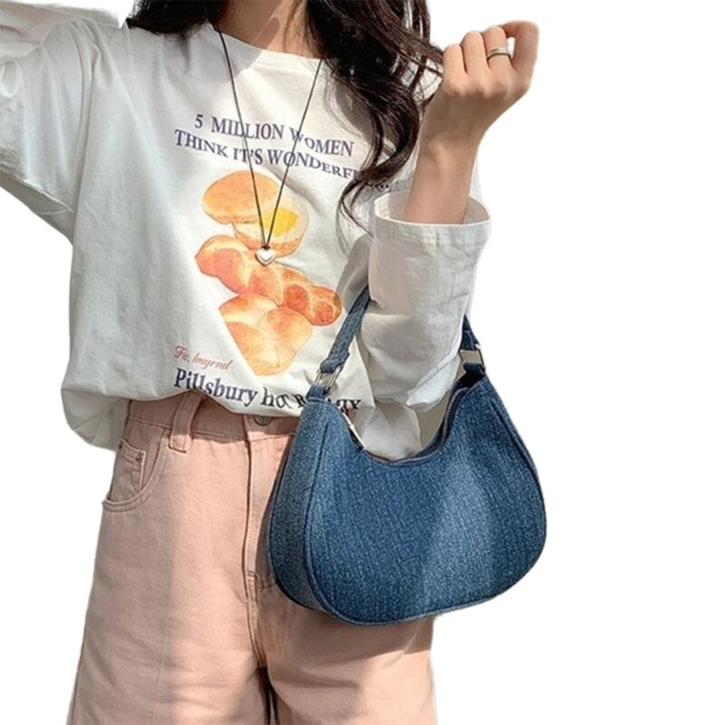 Женские сумки, модная джинсовая сумка, универсальная сумка-тоут, женские сумки на плечо в корейском стиле, женская сумка-хобо