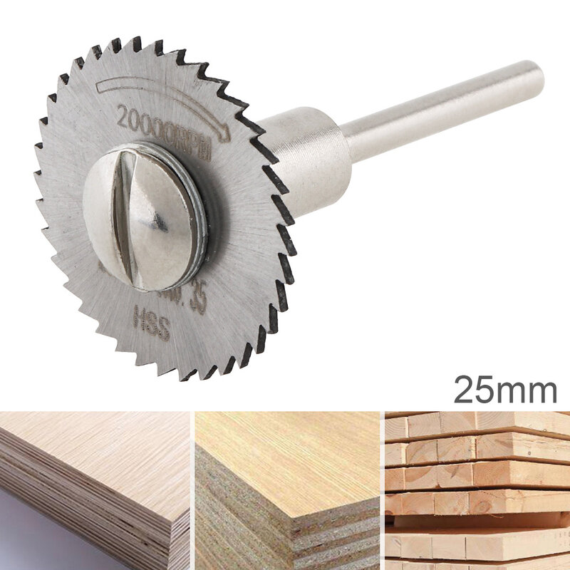 25ミリメートルhssツールマンドレル切断ディスクブレードと円形刃ミニは木工用ブレードソウプラスチック銅とアルミ挿し木