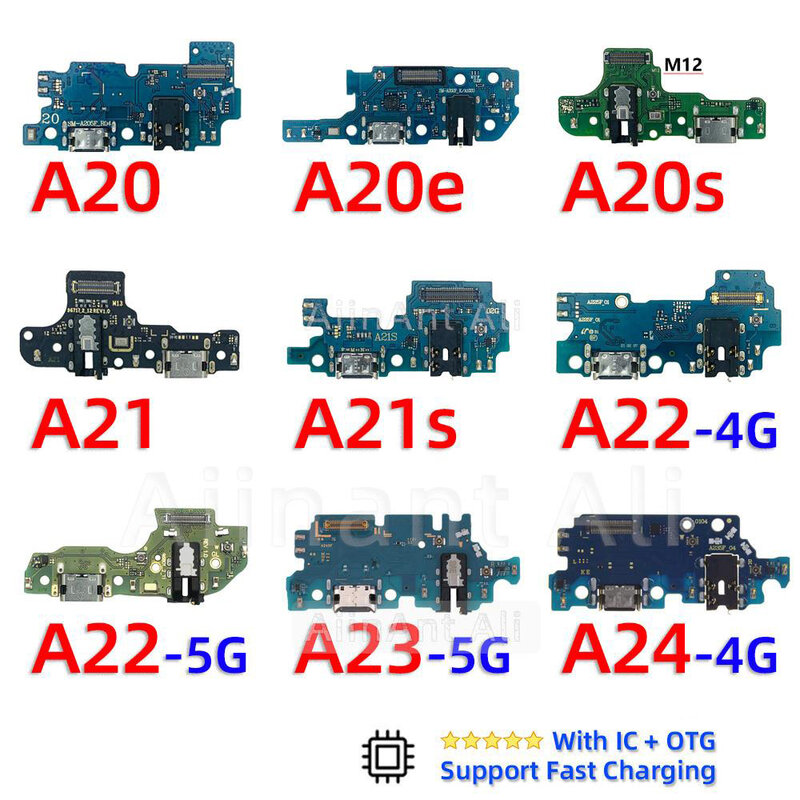 AiinAnt 고속 충전 커넥터 보드 도크 충전기 플렉스 케이블, 삼성 갤럭시 A20, A20e, A20s, A21, A21s, A22, A23, A24, 4G, 5G 부품