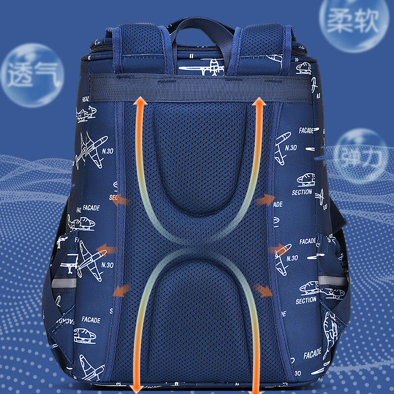 กระเป๋าเป้สะพายหลังนักเรียนชั้นประถมศึกษาปีที่1-6กระเป๋านักเรียนสำหรับเด็ผู้ชายใหม่จุได้เยอะกันน้ำ