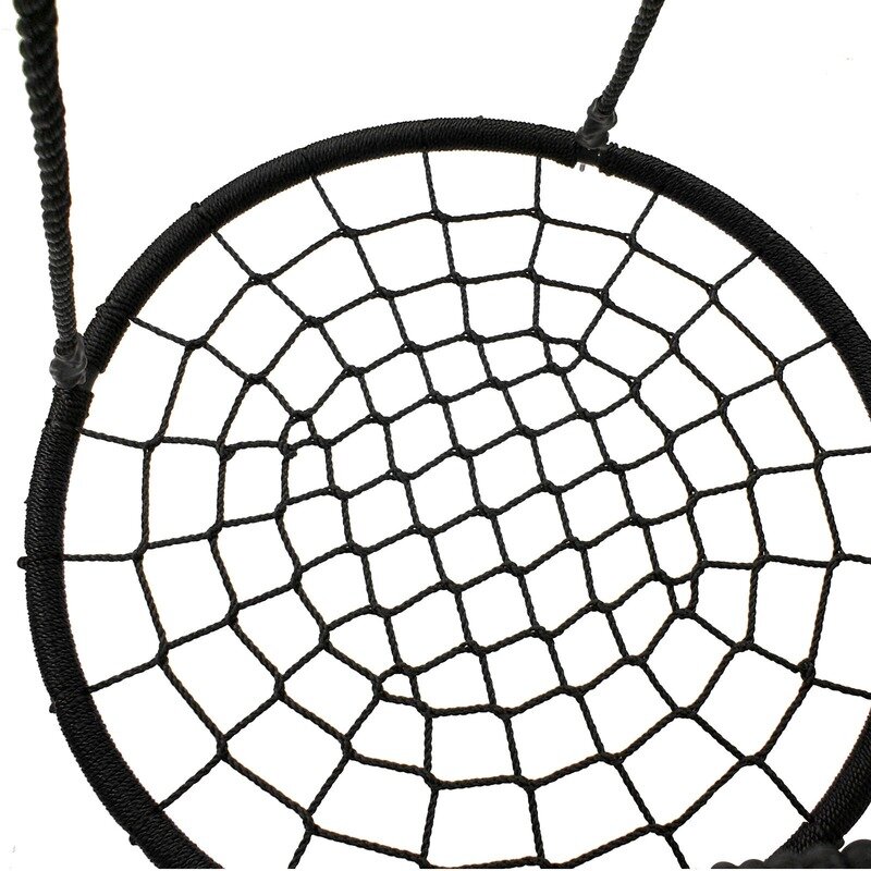 Large 40'' Spider Web Outdoor Swing Tree Web Children's Playground Hammock 100% Safety Nylon Rope Max 600 Lbs EZ Setting