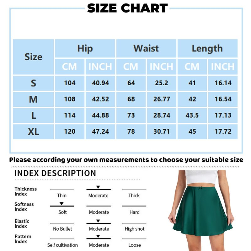 Solid Color Satin Skirts Spring And Summer Causal Fashion Elastic High Waist Women'S Skirts Daily Commute Date All-Match Skirts