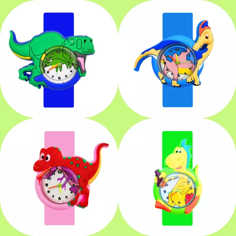 Dobrej jakości tanie zegarek dla dzieci dziecko prezent na Boże Narodzenie 3D kreskówka zegarki dla dzieci zwierząt dla chłopców zegarek klapsa bransoletka