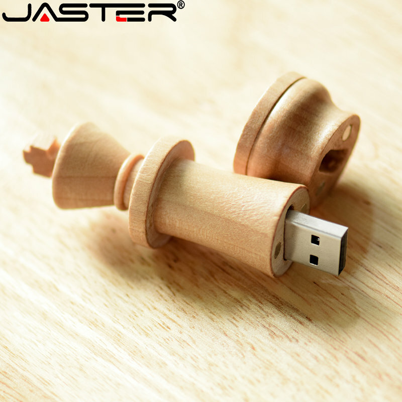 JASTER Cờ Vua Mẫu Gỗ USB 2.0 Ổ Đĩa Flash 128GB 64GB Miễn Phí Tùy Chỉnh Logo Bút 32GB dính Sáng Tạo Ổ Đĩa U