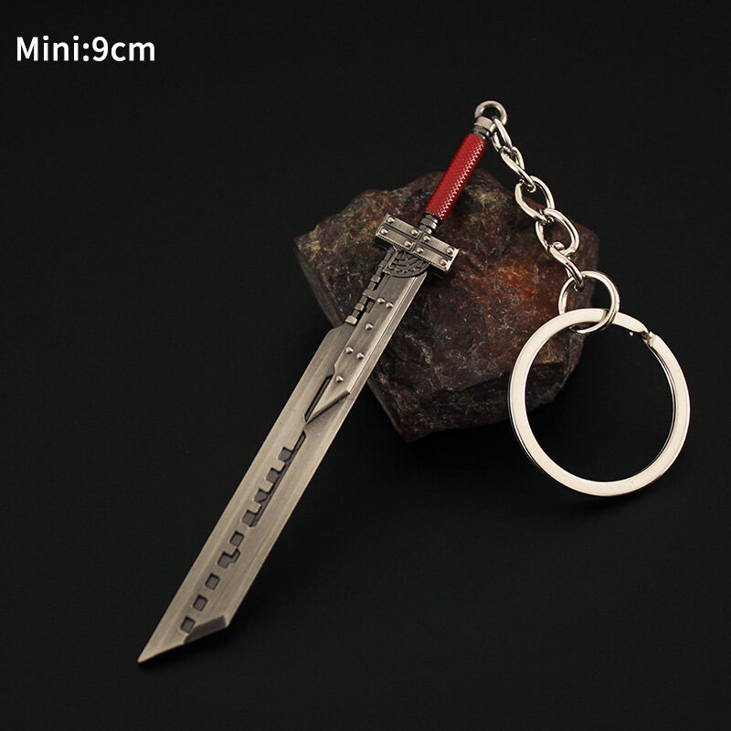 Final Fantasy Sword Keychain Gothic FF7 Game Weapon Model 1/12 Metal Alloy Defense Armor Equipment Miniature Crafts Swords Toys